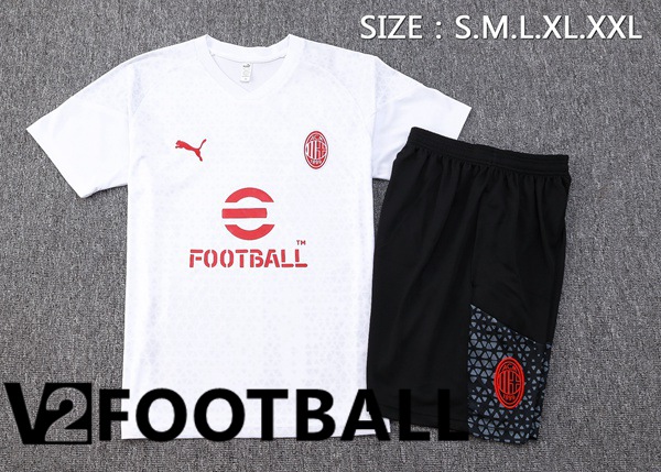 AC Milan Training T Shirt + Shorts White 2023/2024