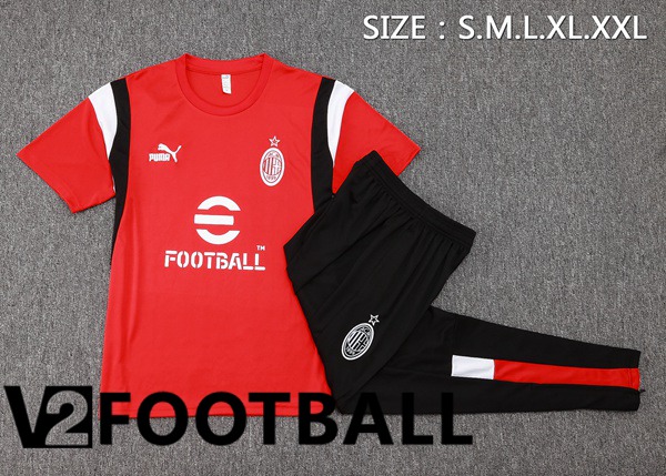 AC Milan Training T Shirt + Pants Red 2023/2024