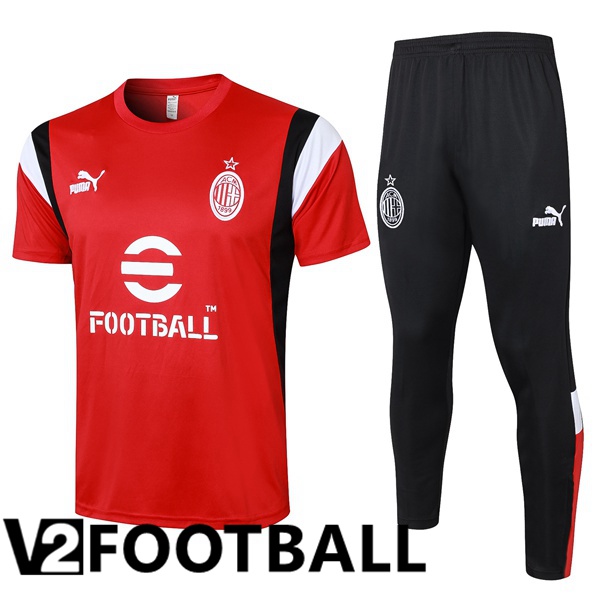 AC Milan Training T Shirt + Pants Red 2023/2024