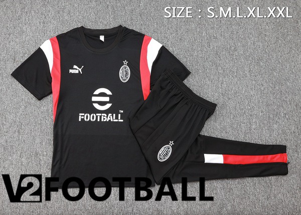 AC Milan Training T Shirt + Pants Black 2023/2024