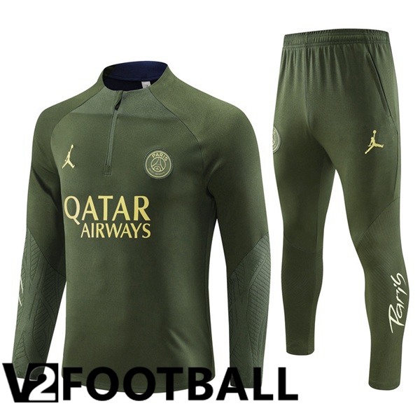 JORDAN Paris PSG Training Tracksuit Suit Green 2023/2024