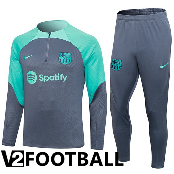 FC Barcelona Training Tracksuit Suit Grey Green 2023/2024