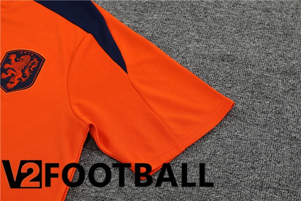 Netherlands Training T Shirt + Shorts Orange 2023/2024