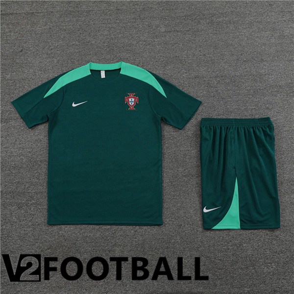 Portugal Training T Shirt + Shorts Green 2023/2024