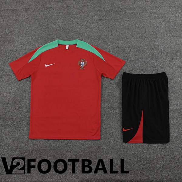 Portugal Training T Shirt + Shorts Red 2023/2024