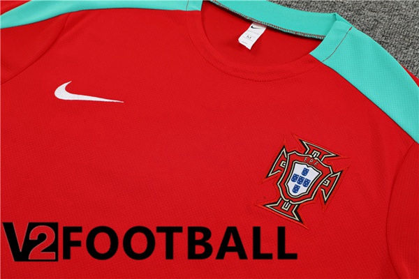 Portugal Training T Shirt + Shorts Red 2023/2024