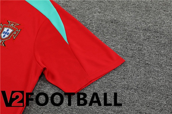 Portugal Training T Shirt + Shorts Red 2023/2024