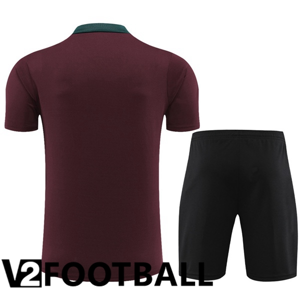 Paris PSG Training T Shirt + Shorts Red 2023/2024