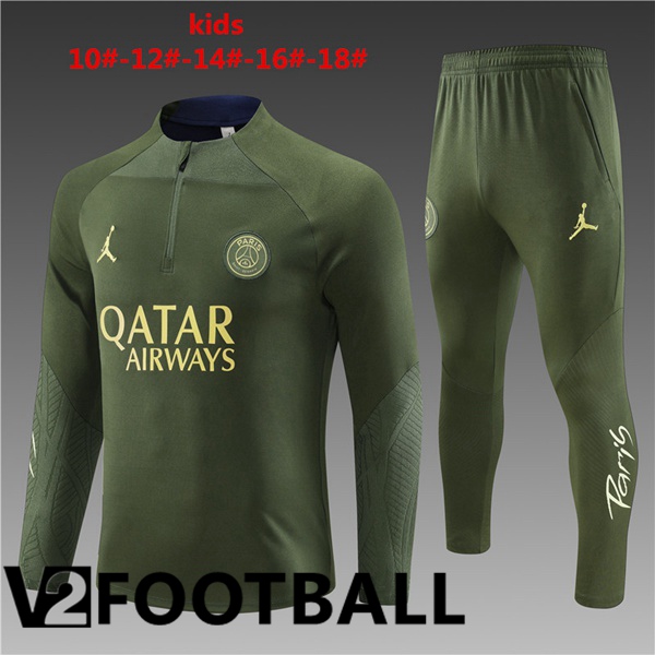 Paris PSG Kids Training Tracksuit SuitGreen 2023/2024