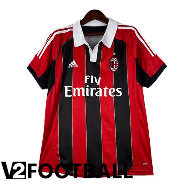 AC Milan Retro Football Shirt Home Red Black 2012-2013