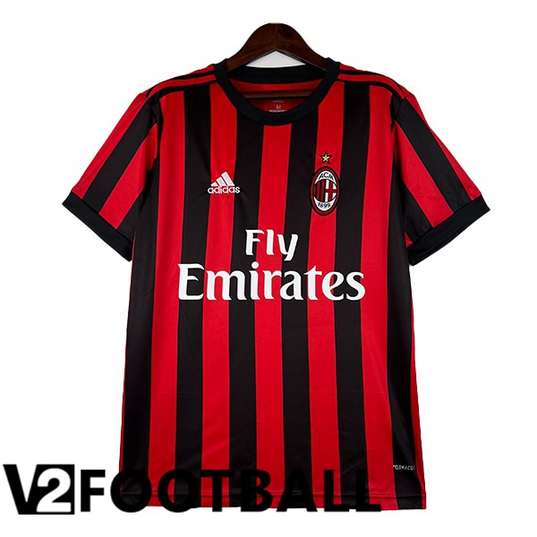 AC Milan Retro Football Shirt Home Red Black 2017-2018