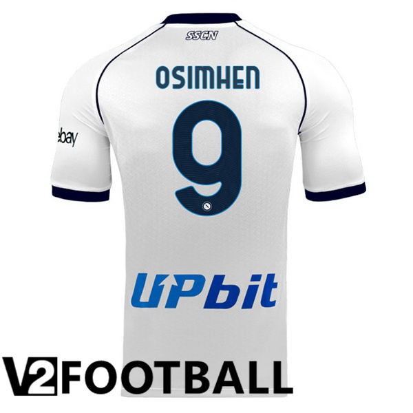 SSC Napoli (Victor Osimhen 9) Football Shirt Away White 2023/2024