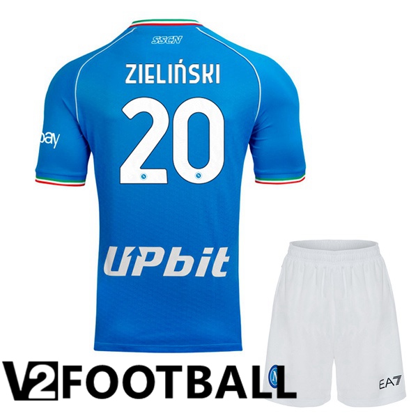 SSC Napoli (Piotr Zielinski 20) Kids Football Shirt Home Blue 2023/2024