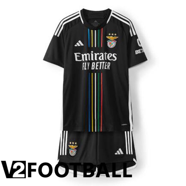 S.L Benfica Kids Soccer Shirt Away Black 2023/2024