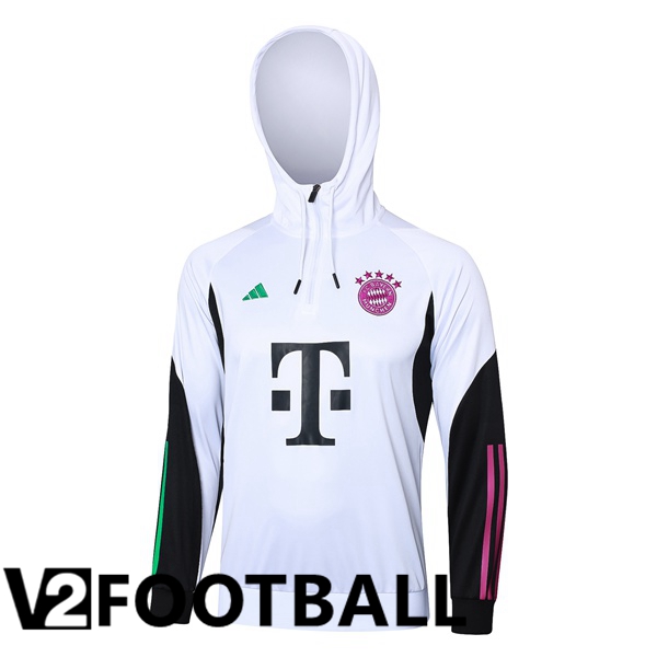 Bayern Munich Training Sweatshirt Hoodie White 2023/2024