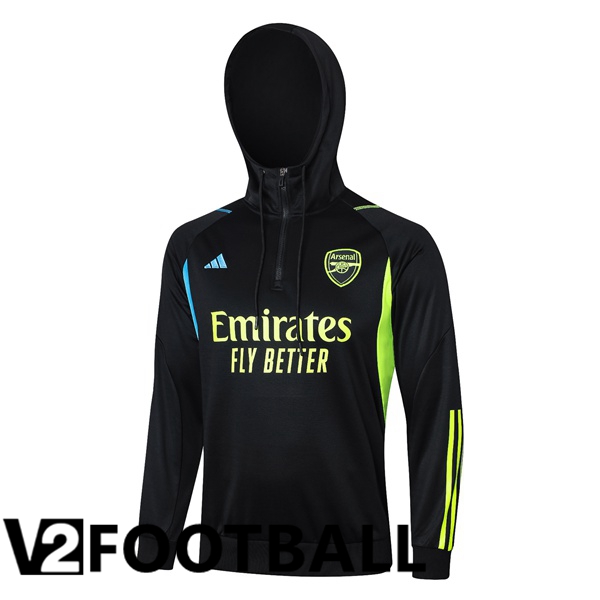 Arsenal Training Sweatshirt Hoodie Black 2023/2024