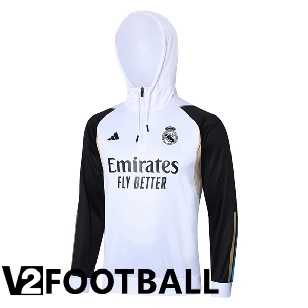 Real Madrid Training Sweatshirt Hoodie White 2023/2024