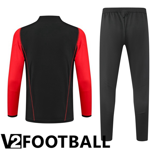 AS Roma Black Training Tracksuit Suit Red 2023/2024