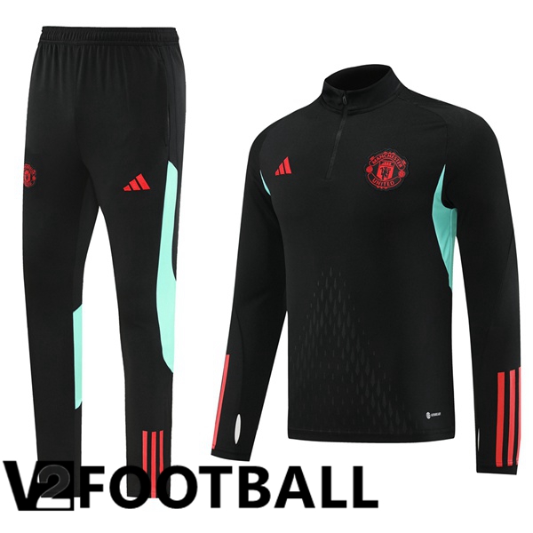 Manchester United Training Tracksuit Suit Black 2023/2024