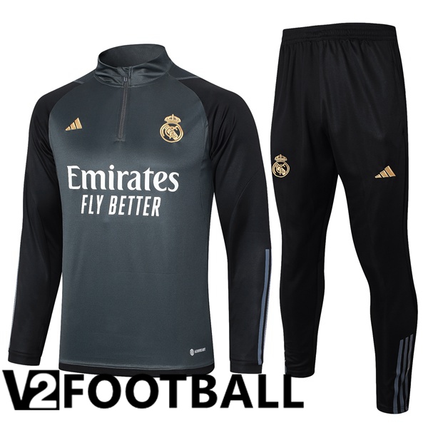 Real Madrid Training Tracksuit Suit Grey 2023/2024