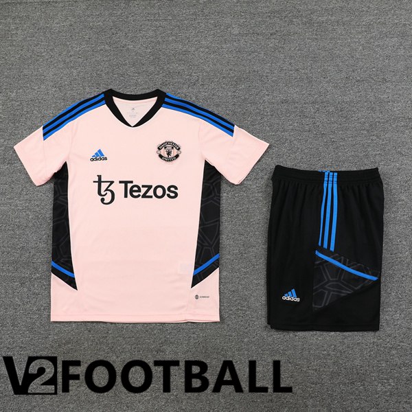 Manchester United Training T Shirt + Shorts Pink 2023/2024