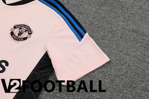 Manchester United Training T Shirt + Shorts Pink 2023/2024