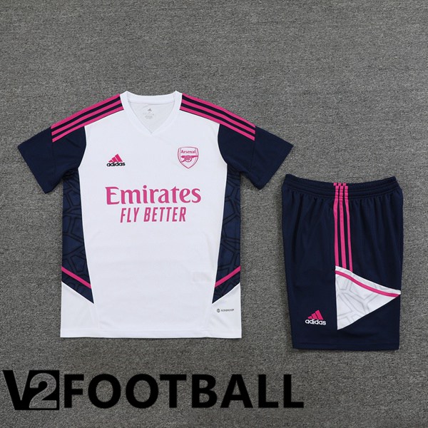 Arsenal Training T Shirt + Shorts White 2023/2024