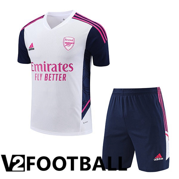 Arsenal Training T Shirt + Shorts White 2023/2024