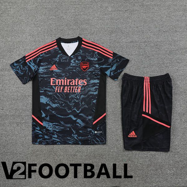 Arsenal Training T Shirt + Shorts Black 2023/2024