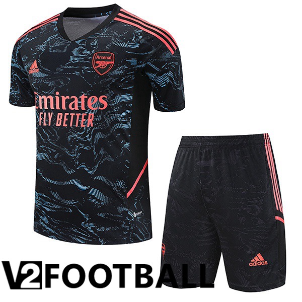 Arsenal Training T Shirt + Shorts Black 2023/2024