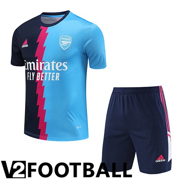 Arsenal Training T Shirt + Shorts Blue 2023/2024