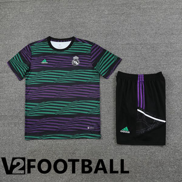 Real Madrid Training T Shirt + Shorts Black Green 2023/2024