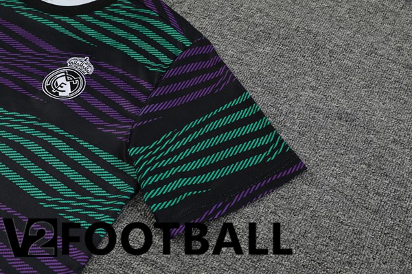 Real Madrid Training T Shirt + Shorts Black Green 2023/2024