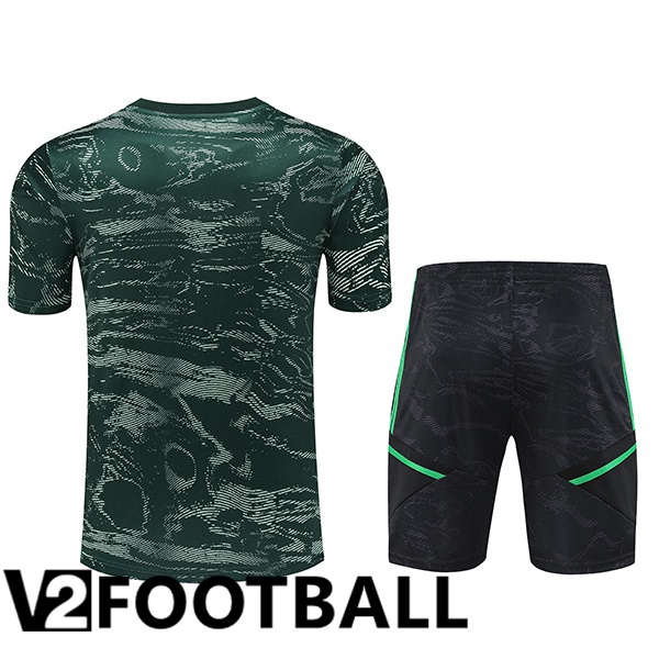 Real Madrid Training T Shirt + Shorts Green 2023/2024