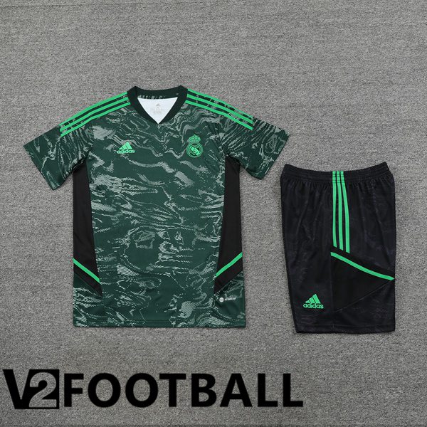 Real Madrid Training T Shirt + Shorts Green 2023/2024