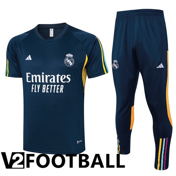Real Madrid Training T Shirt + Shorts Blue Royal 2023/2024
