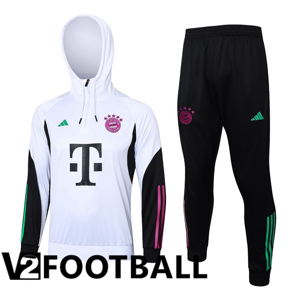 Bayern Munich Training Tracksuit Hoodie White 2023/2024