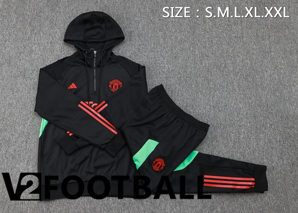 Manchester United Training Tracksuit Hoodie Black 2023/2024