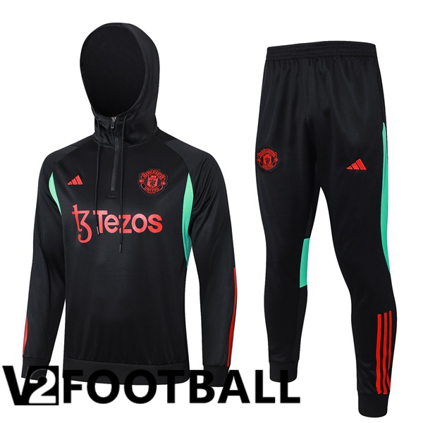 Manchester United Training Tracksuit Hoodie Black 2023/2024