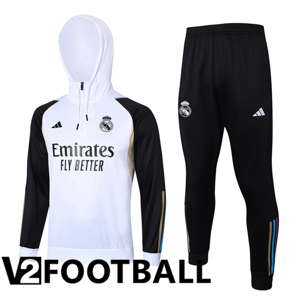 Real Madrid Training Tracksuit Hoodie White 2023/2024