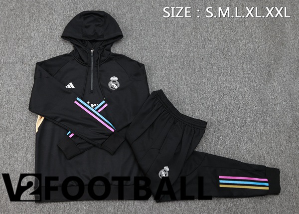 Real Madrid Training Tracksuit Hoodie Black 2023/2024