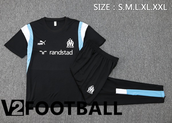 Marseille OM Training T Shirt + Shorts Black 2023/2024