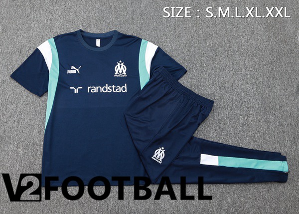 Marseille OM Training T Shirt + Shorts Blue Royal 2023/2024