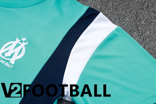 Marseille OM Training T Shirt + Shorts Green 2023/2024