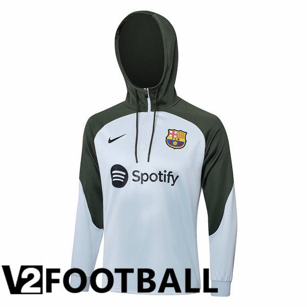 FC Barcelona Training Sweatshirt Hoodie White Green 2023/2024