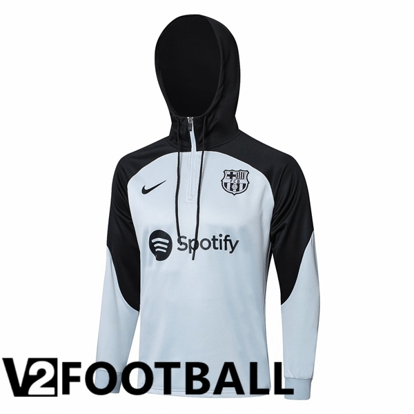 FC Barcelona Training Sweatshirt Hoodie Grey Black 2023/2024