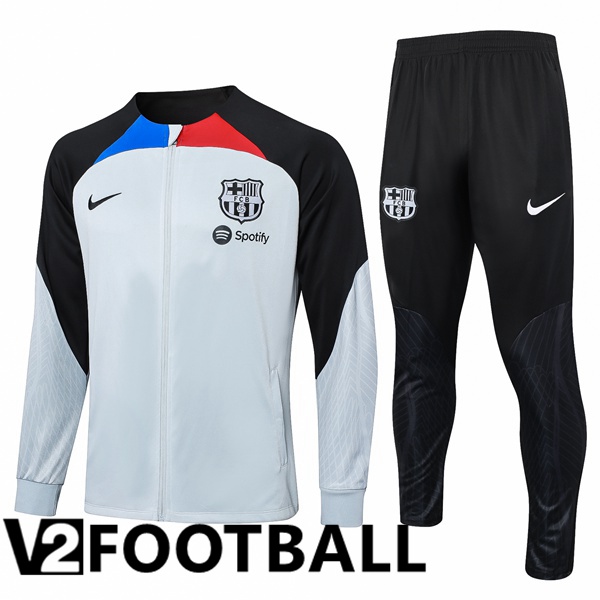 FC Barcelona Training Jacket Suit White Black 2023/2024