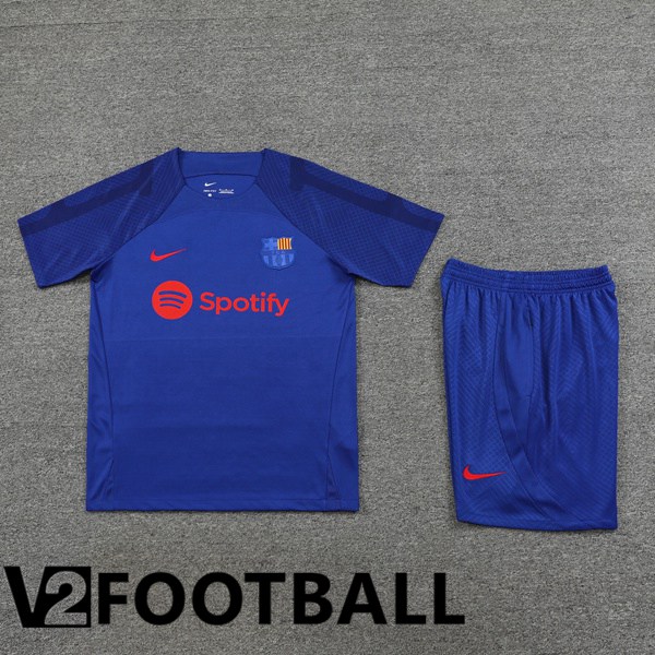 FC Barcelona Training T Shirt + Shorts Blue Royal 2023/2024