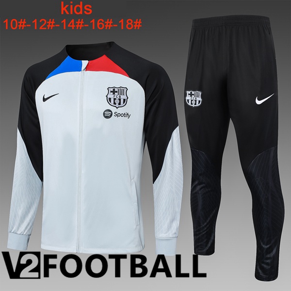 FC Barcelona Kids Training Training Jacket Suit White Black 2023/2024