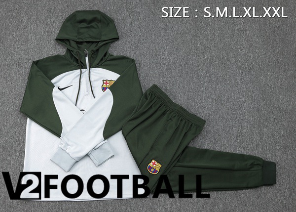 FC Barcelona Training Tracksuit Hoodie White Green 2023/2024